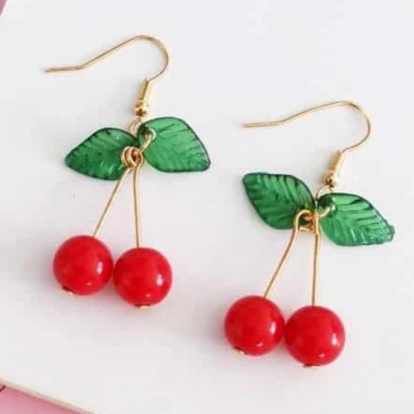 Cheerio! Cherry Earrings - Picture 2 of 3